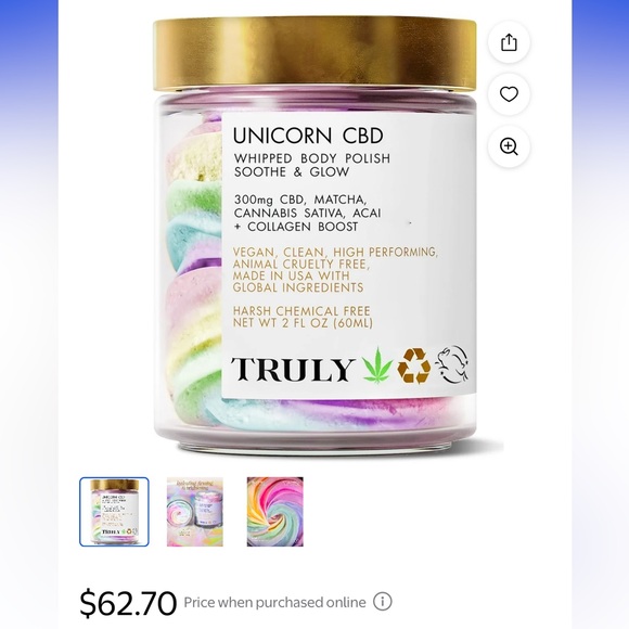 Truly Unicorn CBD Body Butter with Gold Lid - Picture 7 of 7